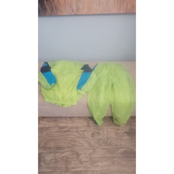 Jordache Neon Lime/Teal 90s Kids Windbreaker Tracksuit Sz 140 (US 10-11yr Old) - Picture 7 of 7